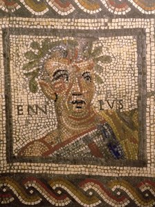 キンタスの肖像（紀元前239-169年）（モザイク） 作： Roman